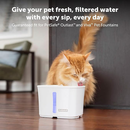 PetSafe Ion-X Pet Fountain Filters - Dual Filtration - Activated Carbon Water Filter - Removes Bad Taste & Odor - Water Softening Filter for Cats & Dogs, 4 Count (Pack of 12)