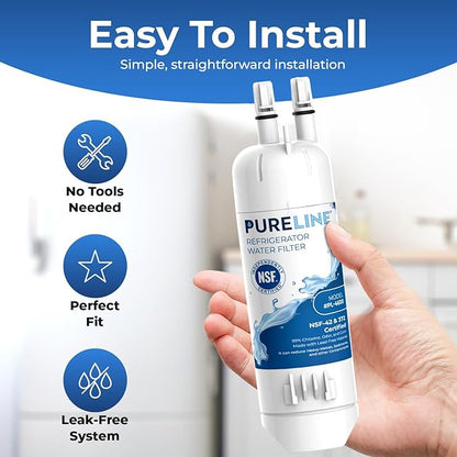 Pureline EDR1RXD1 Water Filter Replacement for Everydrop® Filter 1, W10295370A, P8RFWB2L, P4RFWB, EDR1RXD1B, Kenmore® 46-9081, 46-9930 Refrigerator Water Filter (3 Pack)