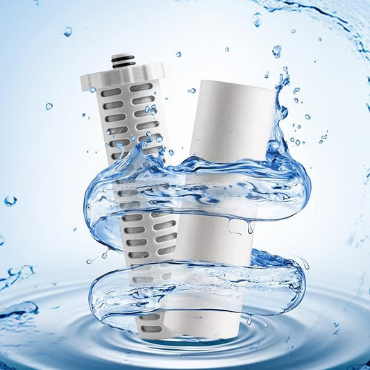 Miniwell Shower Filter 720-Plus with replaceable cartridges, shower head filter with Double Filters, remove 99% chlorine (z-Replacement-4+1 Filters)