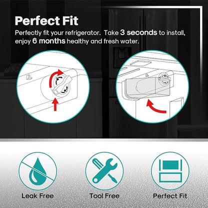 ICEPURE PLUS BORPLFTR55 Refrigerator Water Filter Replacement for Bosch Ultra Clarity Pro 11032531, 12033030, BORPLFTR50, 12028325, 11025825, B36CT80SNS, WFC100MF, WFS200MF, 2Pack