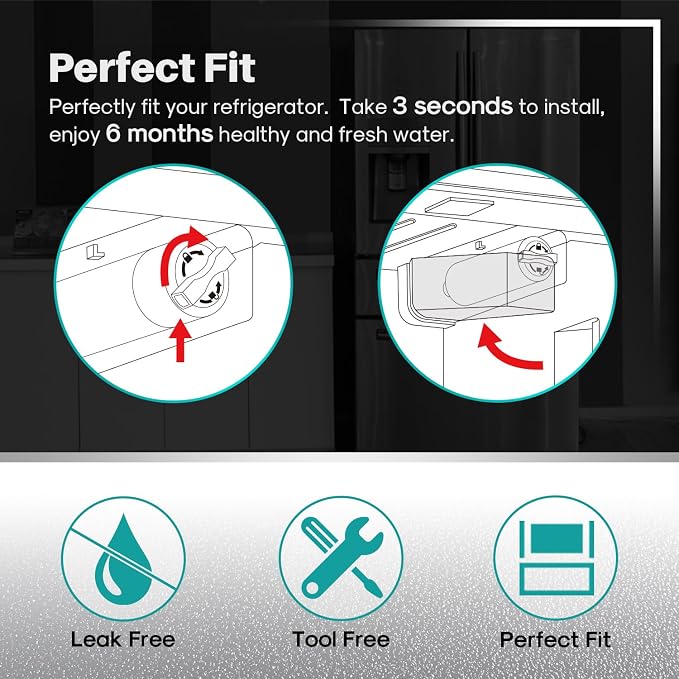 ICEPURE PLUS BORPLFTR50 Refrigerator Water Filter Replacement for Bosch Ultra Clarity Pro BORPLFTR55, 11032531, 12033030, 12028325, 11025825, B36CT80SNS, B36CL80ENS, WFC100MF, WFS200MF, 1PACK