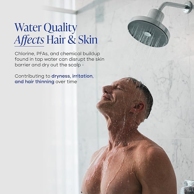 Cold Life Filtered Shower Head for Hard Water Recommended by Gary Brecka - Wide-Face High-Pressure Shower Head with Filter - Multi-Stage Filtration for Skin & Hair, 99% Chlorine Reduction, Matte Black