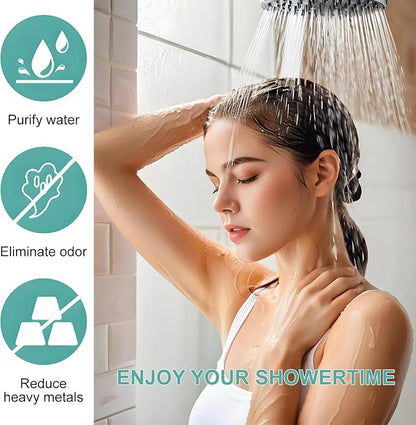 Shower Filter compatible with Kitsch Shower Head, Multi-Stage Filtration, Softens Hard Water & Filters Chlorine for Skin & Hair, 4 Pack