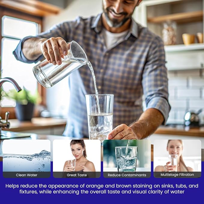 Crystal Quest Iron Filter Cartridge – Reduces Iron, Enhances Water Clarity, Protects Plumbing & Appliances, Long-Lasting Performance 2-7/8” x 20”