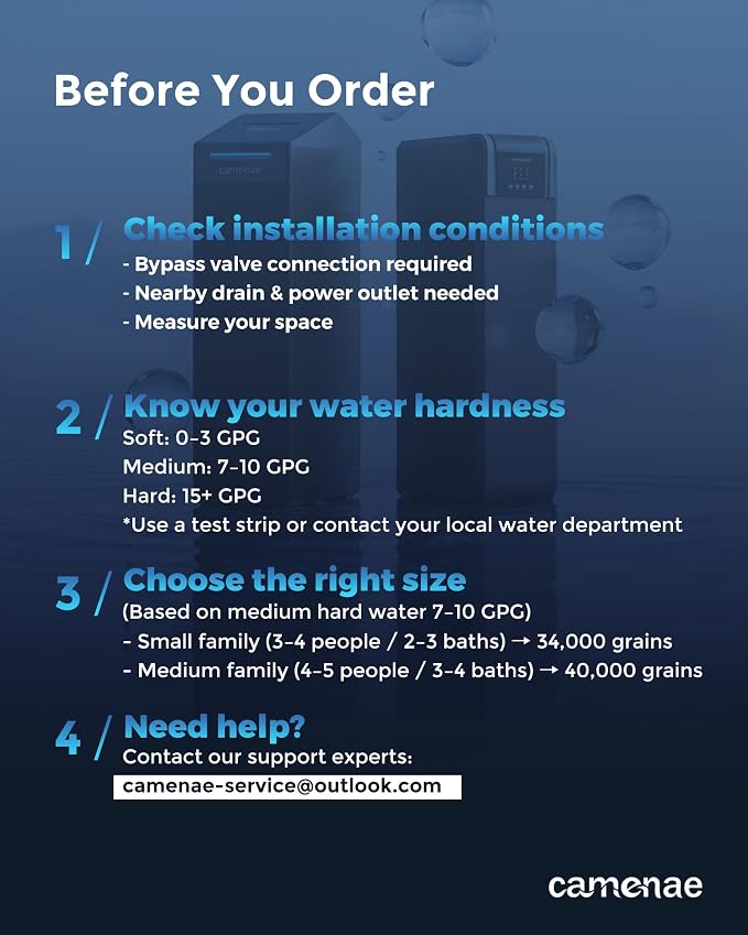 34000 Grain Water Softener System, Whole House Water Softener for 4–5 People with Up-Flow Regeneration, Digital Display, Vacation Mode & Easy-Add Cabinet, CS21H-0935