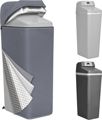 Water Softener Cover Outdoor for WHES30E/WHES40E Grain Softener, Grey | 3-layer Insulated heavy duty water softener cover for 350/420 Water Softener, waterproof zipper, UV, freeze & wind protection