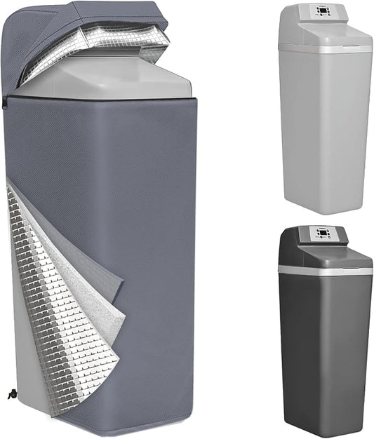 Water Softener Cover Outdoor for WHES30E/WHES40E Grain Softener, Grey | 3-layer Insulated heavy duty water softener cover for 350/420 Water Softener, waterproof zipper, UV, freeze & wind protection