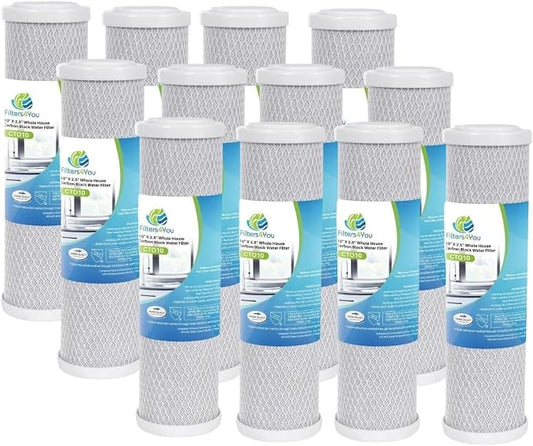CFS – Carbon Block Water Filter Cartridge Compatible with Flow-Pur 8, WCBCS-975-RV Models – Removes Bad Taste and Odor (Pack of 12)