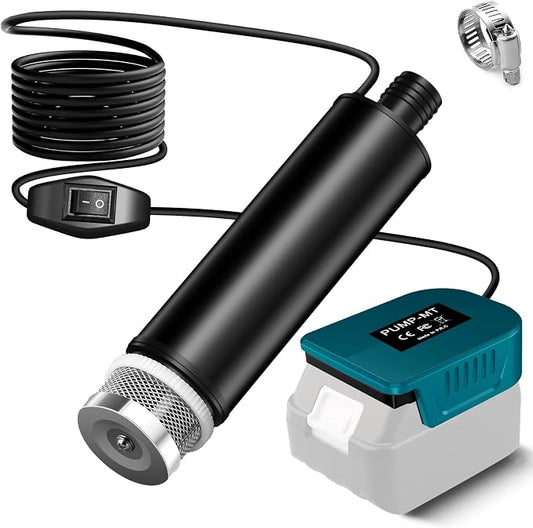 Portable for Makita 18V Water Pump, 500GPH/635GPH Cordless Submersible Pump with Filter, for Garden/Tank/Pool/Deep Well Draining (Tool Only)