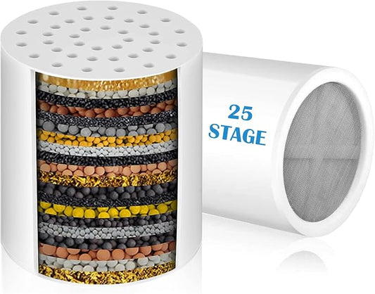 Replacement Filter Cartridge Compatible with Filtered Showerhead,Removes Heavy Metals, Chlorine & Odor, High Pressure Shower Filter for Healthier Hair & Skin(3 pcs)