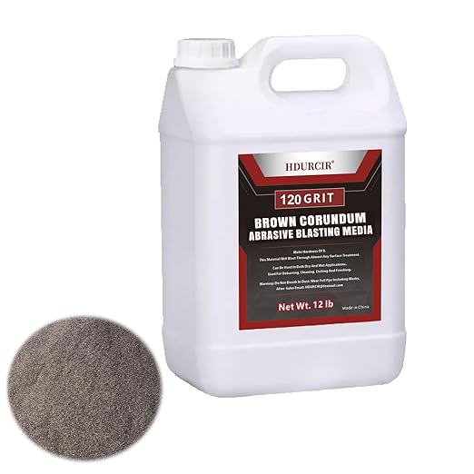Brown Corundum Abrasive Blasting Media (Brown Aluminum Oxide) 12LBS 120GRIT Medium to Fine Sand Blasting Abrasive Media for Blasting Cabinet or Blasting Guns