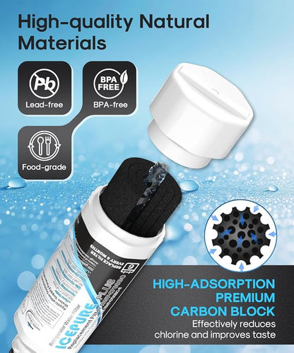 ICEPURE PLUS ADQ747935 LT1000PC NSF/ANSI 53&42 Certified Refrigerator Water Filter, Remove Lead, Replacement for LG LT1000P/PC/PCS, LMXS28626S,MDJ64844601,ADQ74793501,9980 and LT120F Air Filter 3Combo