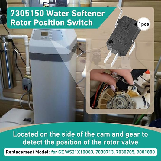 7305150 Water Softener Rotor Position Switch Compatible with GE Kenmore Softener 7030705 7030713 9001800 WS21X10003 Models(Black)