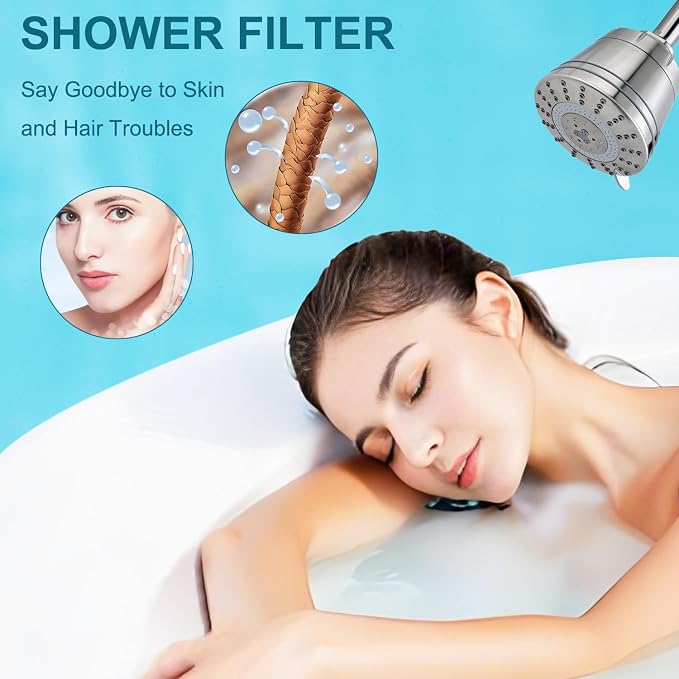Replacement Shower Filter for Wall-mounted showerhead,Compatible with (SLC) Sprite Shower Slim-Line Shower Head filter Cartridge,for Hard Water Remove Chlorine and Harmful Substances.(4 Pack)