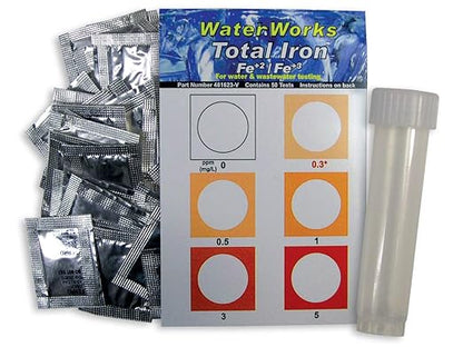 Industrial Test Systems WaterWorks 481623-V Total Iron Visual Test, 3 Minute Test Time, 0-5mg/L Range (Bottle of 50)