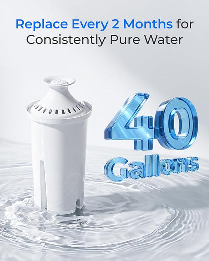 Waterdrop Replacement for Brita® Filters, Pitchers, Dispensers, NSF Certified Pitcher Water Filter, Brita® Classic OB03, Mavea® 107007, 35557, and More, 6 Month Supply, Pack of 3