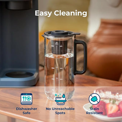 Bluevua RO100ROPOT-Lite(UV) Countertop Reverse Osmosis Water Filter System, White, with One Extra ROPOT-LITE Replacement Carafe, Bundle