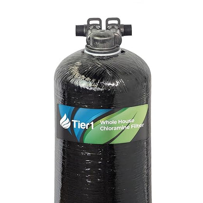 Tier1 Whole House Water Filter System | 900,000 Gallon Chloramine Reduction Capacity | Pre-Filled Upflow Tank with 1 Cu Ft Catalytic Granular Activated Carbon | Home Filtration System