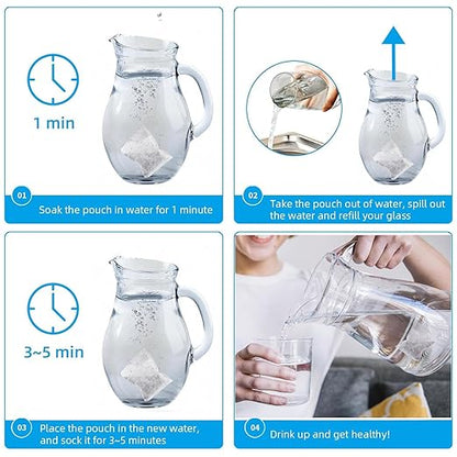 Filterelated Alkaline Water Filter Pouch 100g, Raise pH to 9+, BPA-Free SGS Tested, Portable Water Filter for Home, Camping, Travel, Office, Long-Lasting 420 Liltre / 111 Gallons (1-Pack)