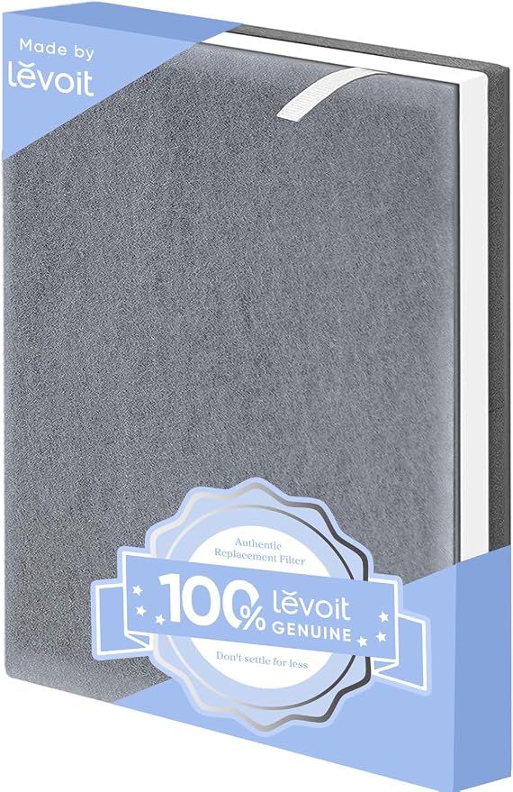 Levoit Vital 100 Air Purifier Genuine Replacement Filter, 1 Pack | AHAM VERIFIDE, High-Efficiency Activated Carbon for Removal of Smoke, Odors, Allergens, Pollen, Vital 100-RF, White