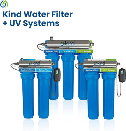 Kind Water Replacement Filter Set – Sediment Filter, UV Lamp & Quartz Sleeve – Fits E-2000 UV Whole House System – Annual Maintenance Kit for Clean, Safe Water