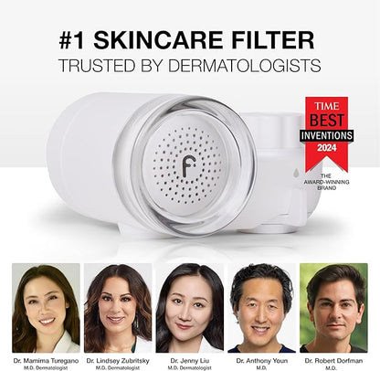 Filterbaby Skincare Filter 2.0, Bathroom Sink Filter Faucet for Skin Care, 99.9% Chlorine Removal - 0.000001 MM Carbon Fiber, Clinically Tested, Skin Hydration in 2 Weeks (White)