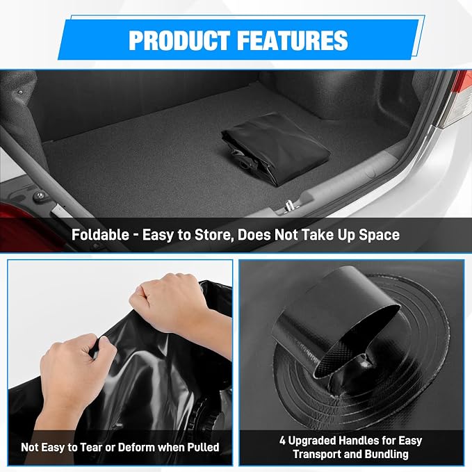 Nilight 30Gal/113L Water Storage Bladder RV Potable Water Bladder Tank 1000D PVC Foldable Collapsible Water Storage Containers for RV Truck Bed Camping Garden Irrigation Emergency Water Use Black
