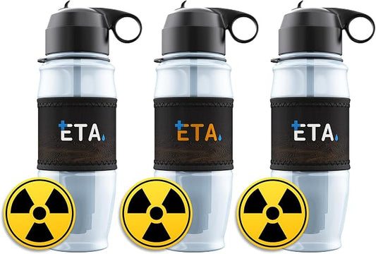 Bundle Deal | ETA Alkaline Water Filter Bottle | Removes up to 99.99% of Harmful contaminants, 9.5pH | Protects The Nutrient & Mineral Value from Filtration | Made in USA (Extreme - 2 White + Orange)