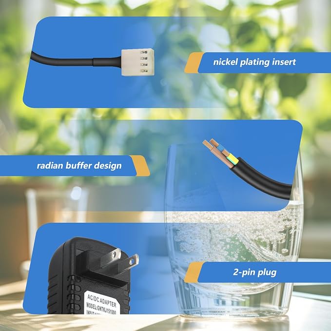 for Soft Water Supply Clack Part V3186-06, 15V DC Water Softener Transformer for Manufactured 2017 or Later Power Cord
