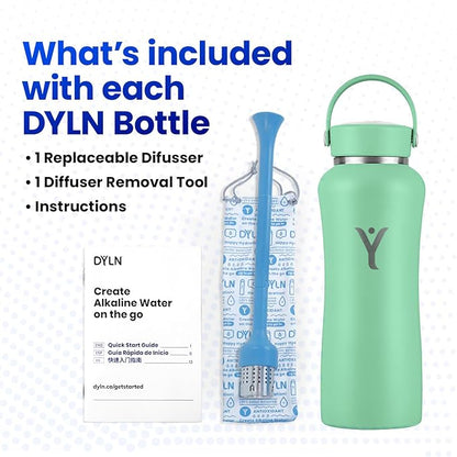 DYLN Hydrogen Water Bottle | Create Hydrating Alkaline Hydrogen-Rich Water Up to 9 pH | Vacuum Insulated Stainless Steel Water Bottle | Keeps Water Cold for 24 Hours