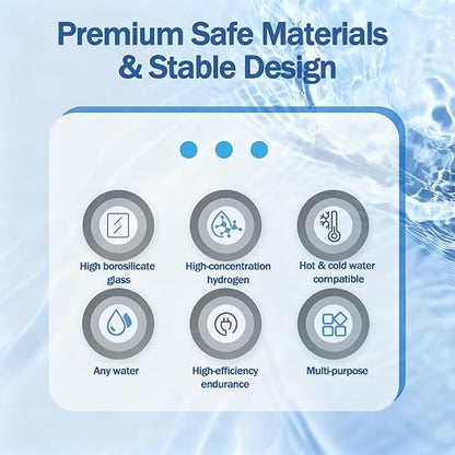 Hydrogen Water Bottle Generator, Up to 4000 PPB, with SPE/PEM Technology, for Home Office Travel Fitness Drinking, Portable USB Rechargeable High-Concentration Hydrogen Water Maker