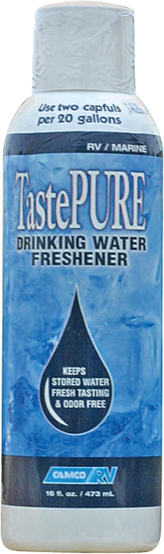 Camco TastePURE Drinking Water Freshener - Prevents Algae and Slime Build Up in Your Drinking Water Tank, Rids Odors and Bad Tastes 16 oz (40206)