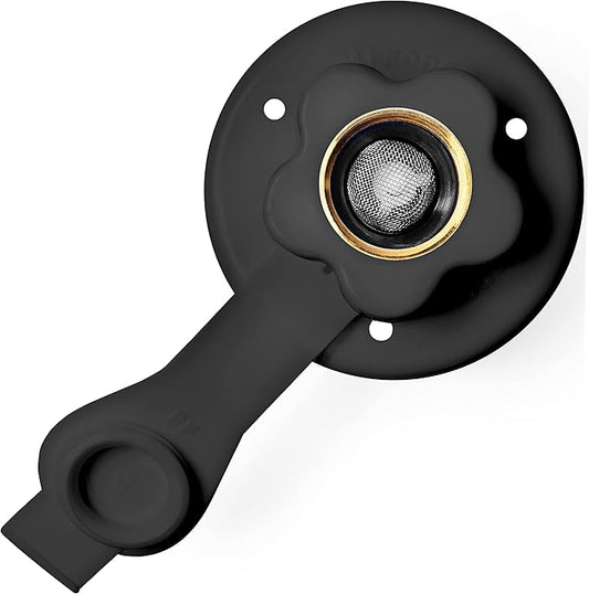 Mirone RV City Water Fill Inlet Connection. RV City Water Fill Inlet. Hose Connector. Flange Brass with Check Valve, Camper, Trailer, Marine (White) (Black)