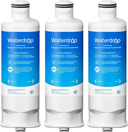 Waterdrop WD-F45 Water Filter Replacement for Samsung® DA97-17376B, 3 Pack | Replacement for Samsung® HAF-QIN/EXP, DA97-08006C, RF28R7201SR, RF28R7351SG