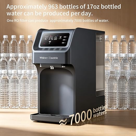 Waken Electric Reverse Osmosis Water Filter Countertop, UV Water Filtration System, 8-Stage RO Filtration Real Time TDS Display, BPA Free, PFAS, Lead & TDS Reduction (Sapphire Blue)