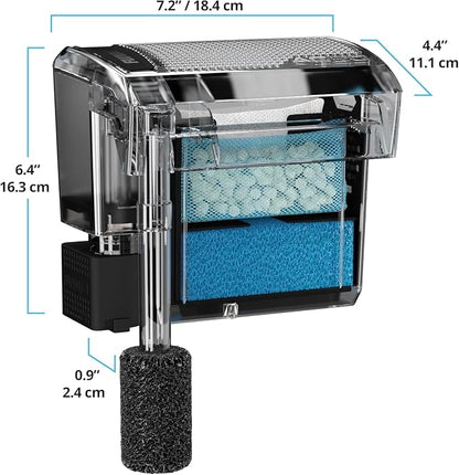 Fluval 50 Power Filter – Aquarium Filter for 20 to 50 Gallon Fish Tanks – Quiet Energy Efficient Pump – Mechanical, Chemical & Biological Filtration – Easy Install & Maintenance (Packaging May Vary)