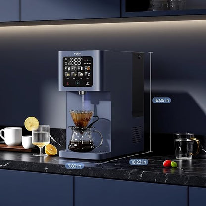 TOKIT Reverse Osmosis Water Filter Countertop T1 Ultra Cold & Hot Dual UV Water Dispenser 5℃ Cooling and Instant Heating RO Water Filtration System 8 Temp Choice, NSF/ANSI 58, No Installation for Home