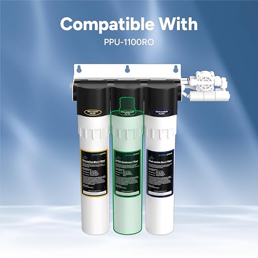 Pureal Under Sink Reverse Osmosis Membrane Replacement Filter, NSF/ANSI 58 Certified Media, Reduces TDS & Salt, Low Waste Water, 2-Year Life, Tool-Free Quick Twist, Made in Korea (PPR-1102RO)