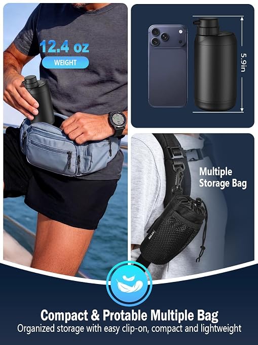 Electric Portable Water Filter for Camping, Hiking, Backpacking, Travel & Emergency Preparedness – Water Purifier for Outdoor Survival Gear – 6-Stage Filtration System with LED Light