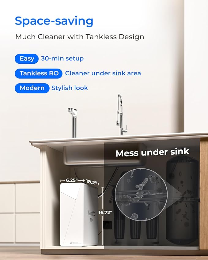 Waterdrop X12-PRO Dual Flow Reverse Osmosis Water Filter, Alkaline Mineral, 1200 GPD Tankless RO System, 11-Stage RO Water Filter, Smart Faucet, BPA Free, Attaches to Your Existing Kitchen Faucet