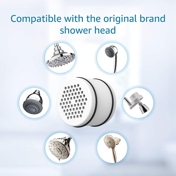 AQUA CREST WHR-140 Shower Filter Replacement Cartridge for Culligan® WHR-140, WSH-C125, ISH-100, HSH-C135, Shower Head Water Filter, with Advanced KDF Filtration Material, Pack of 3