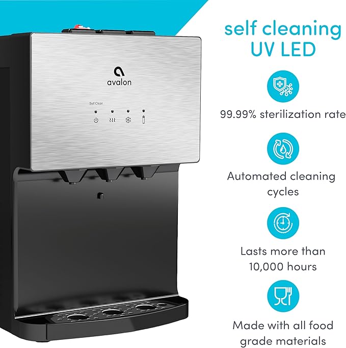 Avalon A12 Countertop Bottleless Water Dispenser, 3 Temperatures, Self Cleaning, Stainless Steel
