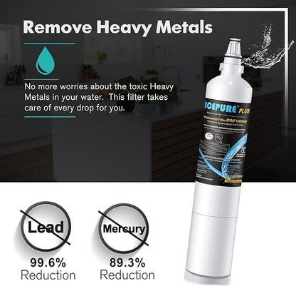 ICEPURE PLUS 5231JA2006A NSF/ANSI 53&42 Certified Refrigerator Water Filter Replacement for LG LT600P, Kenmore 46-9990, 5231JA2006B, 5231JA2006E, LT600P-B, 469990, FML-2, LFX25975ST, LFX25960ST, 4PACK