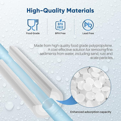 PUREPLUS 20 Micron 20" x 4.5" Whole House Sediment Home Water Filter Replacement Cartridge, Compatible with DGD-5005-20, AP810-2, P5-20BB, FP25B, FPMB5-20, 155358-43, SDC-45-2005, 2 Pack