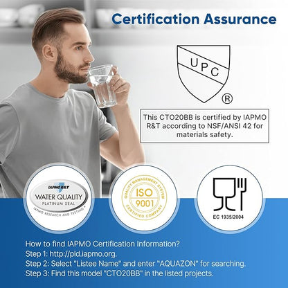 PUREPLUS 5 Micron 4.5"x 10" 2-Stage Whole House Water Filter Cartridge Combo Kit with KDF and Activated Carbon Block Filter, Replacement for WFHDC8001, CB-BB-10, GE FXHTC, GXWH40L, GXWH35F, 1PACK