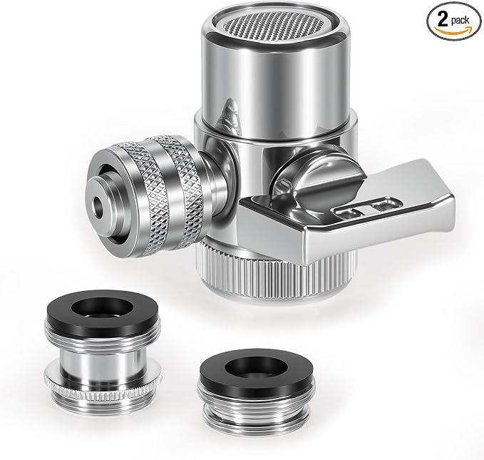 Metal Diverter Adapter Set, Fit For Enagic Kangen Water Machine Leveluk K8 SD501 - Water Filter Faucet Diverter with Adaptor-T, Adaptor-S
