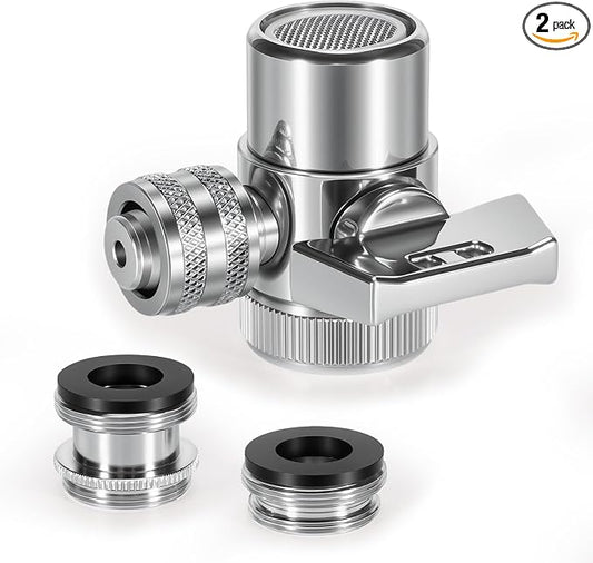Metal Diverter Adapter Set, Fit For Enagic Kangen Water Machine Leveluk K8 SD501 - Water Filter Faucet Diverter with Adaptor-T, Adaptor-S