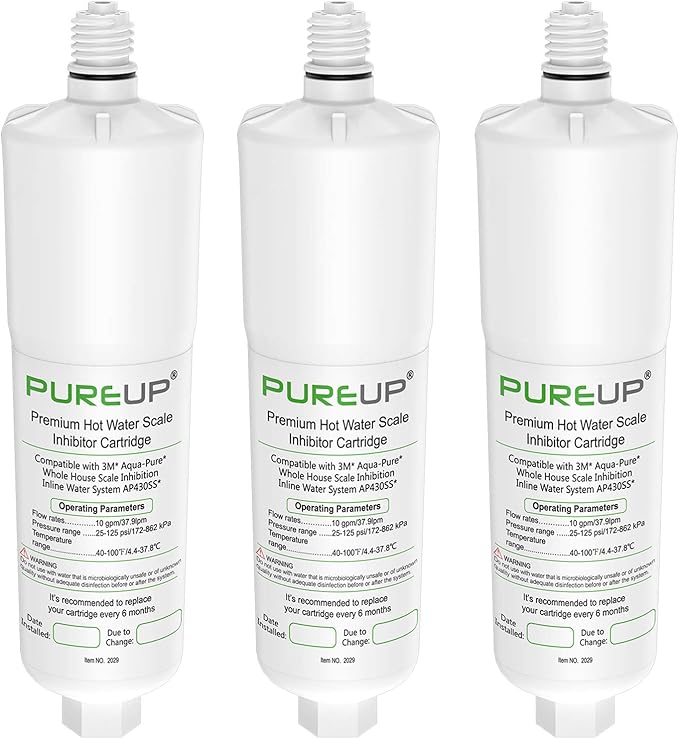 AP431 Replacement Filter Compatible with Aqua-Pure Whole House Scale Inhibition Inline Water System AP430SS - Ap431 Replacement Cartridge Pack of 3
