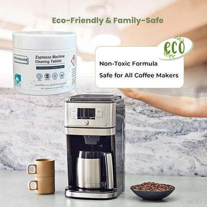 Coffee Maker Cleaner Descaler Tablets(50 Counts), Descaling Solution for Brevle, Nespres, Keurig, Ninja, Delonhi, Miele, Gaggia, Removes Limescale, Oil Buildup for Universal & Espresso Coffee Machine