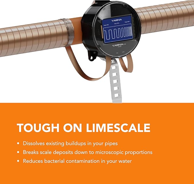 YARNA Capacitive Electronic Water Descaler Whole House Solution - No-Salt Softener System, Reduces Limescale Effects and Mineral Buildup, Compatible with Pipes Up to 4 Inches, Model CWD48
